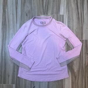 Ibkul Women's Size M Shirt UPF Pink Polyester‎ Long Sleeve Mesh T-Shirt Outdoor